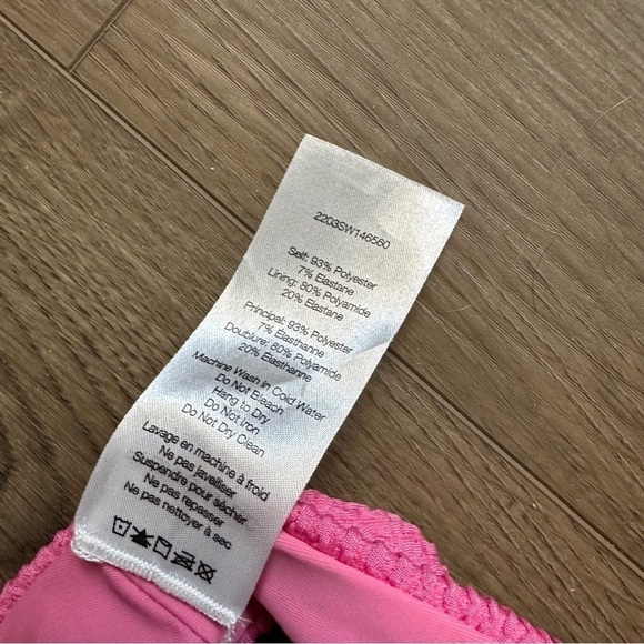 NWT Veronica Beard Marau Crinkle Bikini Bottom Pink Sherbet - Size Large - Picture 9 of 10